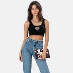 Cropped Black Tiger Tanktop